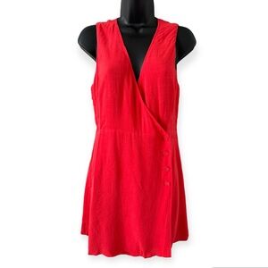 Molly Green Sleeveless Lined Wrap Dress Red Women's Size Medium